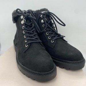 Women's LC Lauren Conrad Houseleek Hike Faux-Fur Ankle Boots - Black - 10